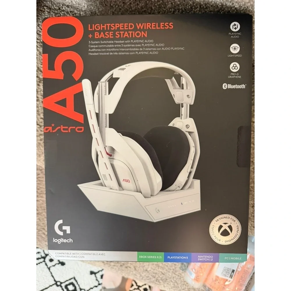 Astro A50 Lightspeed Wireless Gaming Headset Base Station White NWT